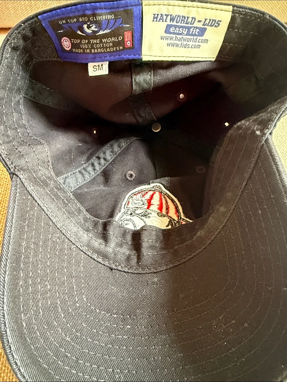 Lids Black Hat with Red & White Bulldog Logo